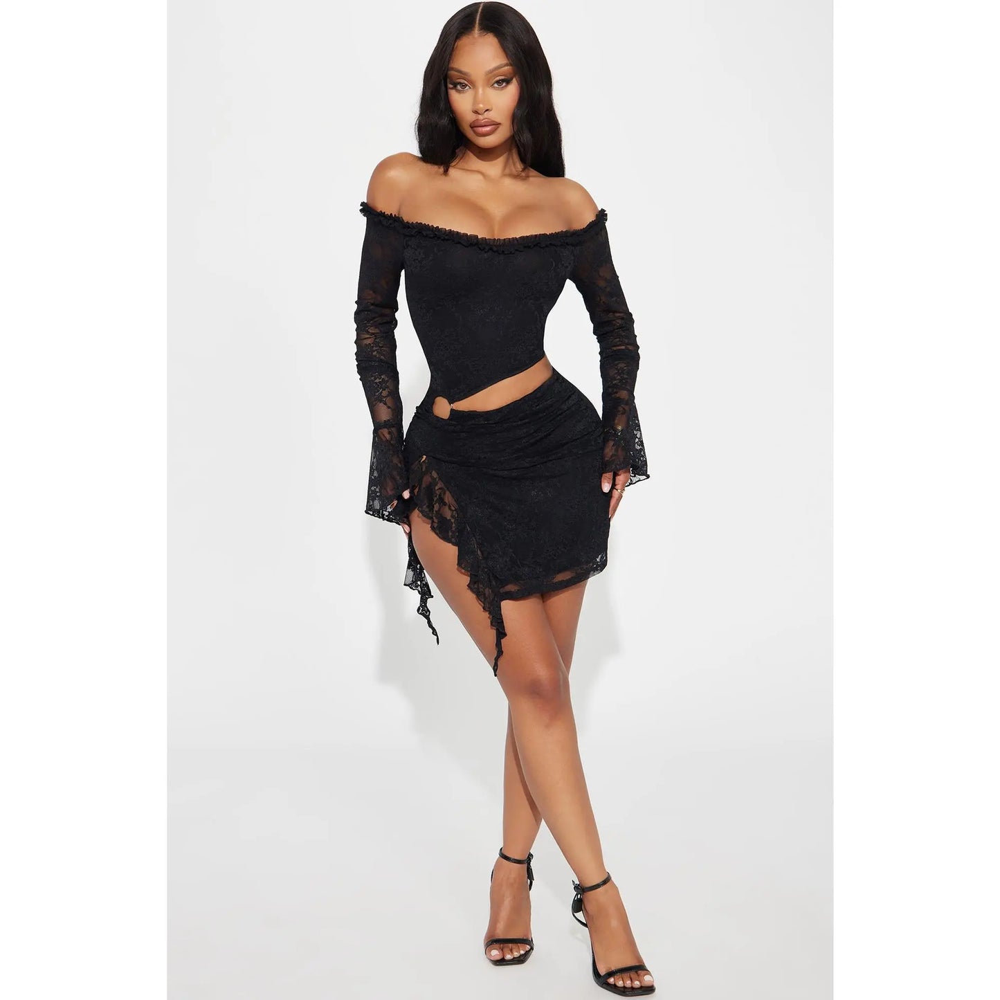 One of One Lace Mini Dress - Black