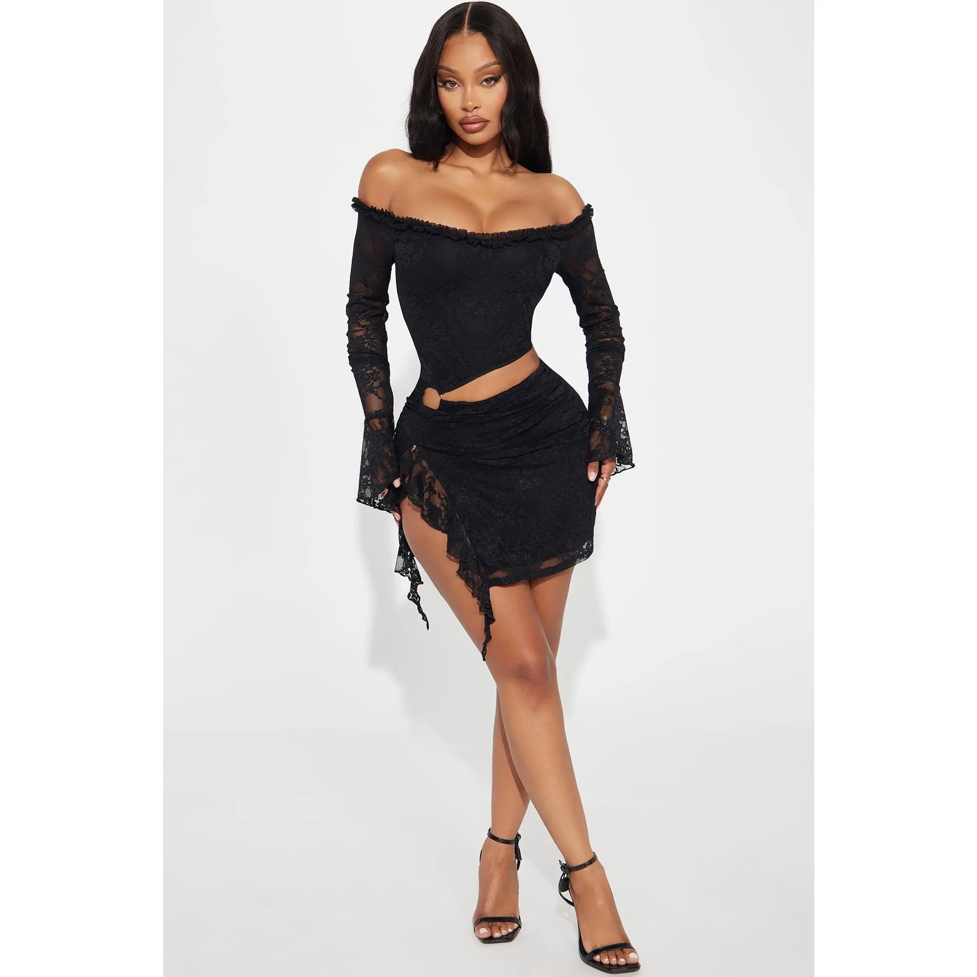 One of One Lace Mini Dress - Black