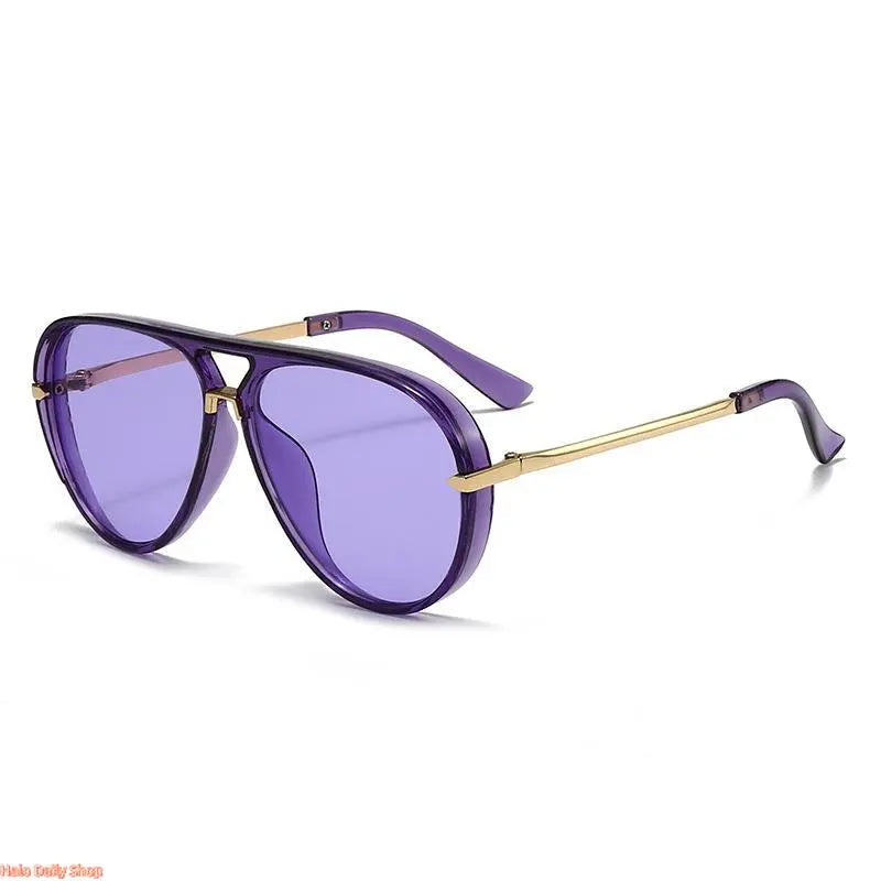 Retro Aviator Sunglasses for Women, with Trendy Casual Metal Frame Shades