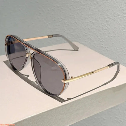Retro Aviator Sunglasses for Women, with Trendy Casual Metal Frame Shades