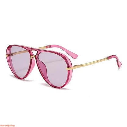 Retro Aviator Sunglasses for Women, with Trendy Casual Metal Frame Shades