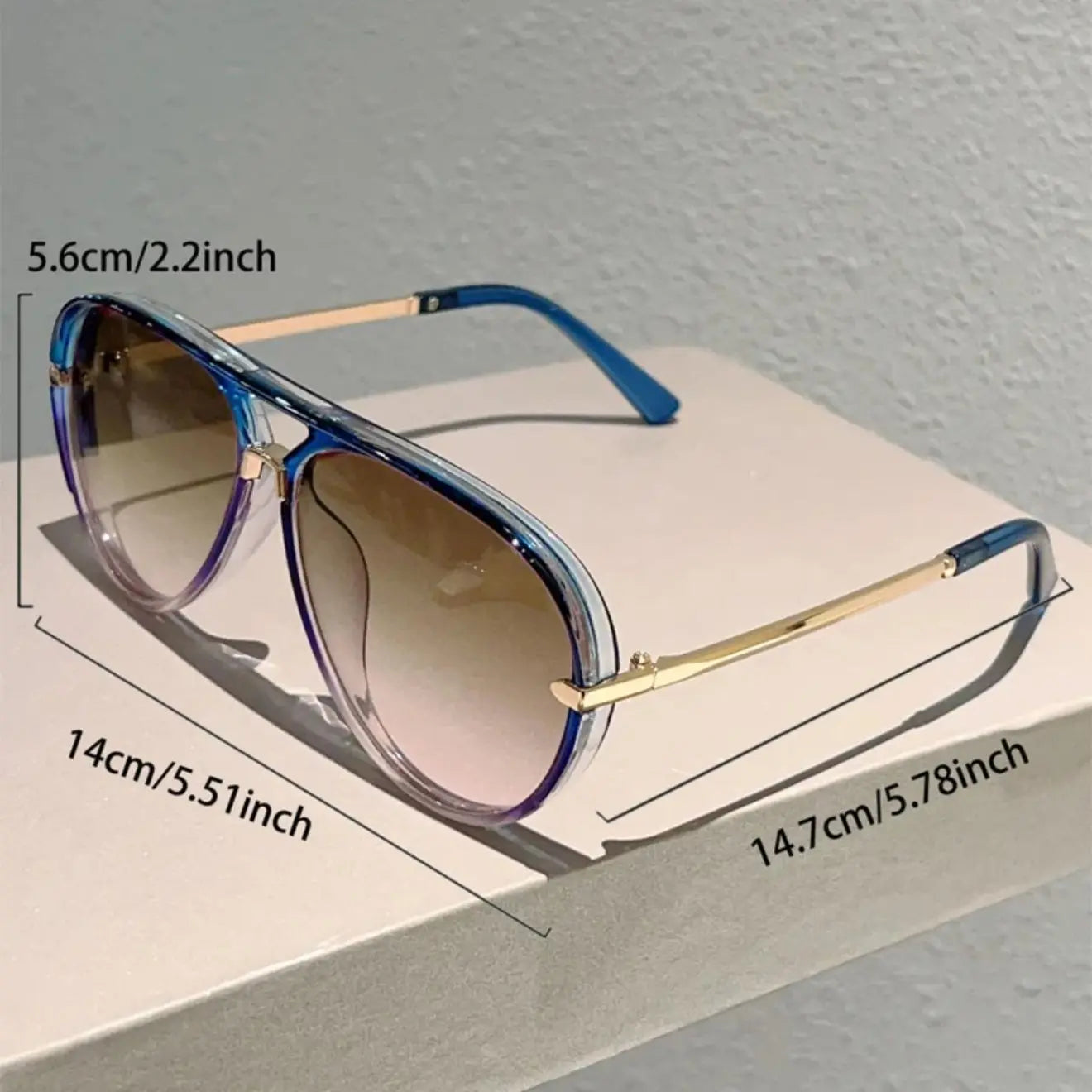 Retro Aviator Sunglasses for Women, with Trendy Casual Metal Frame Shades