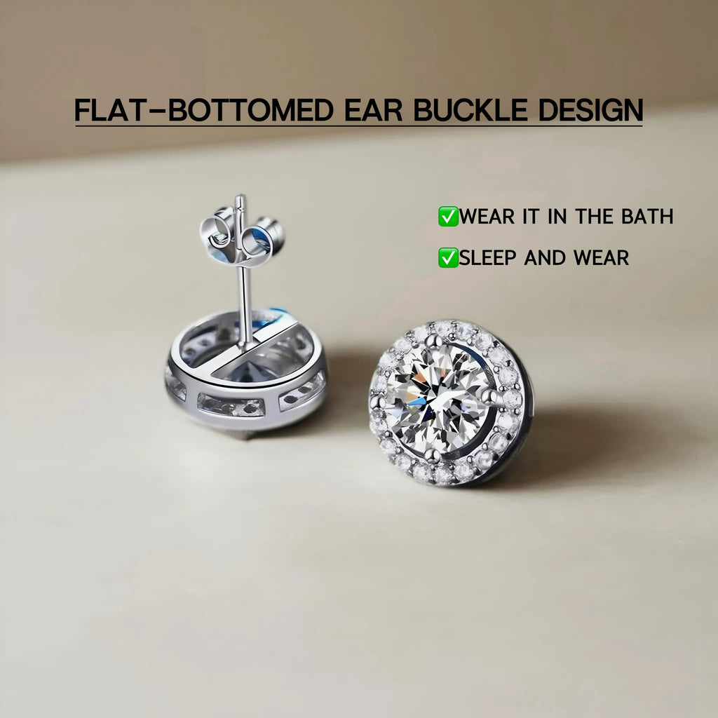 Iced Out round CZ Stud Earrings | Diamond Look Sparkle