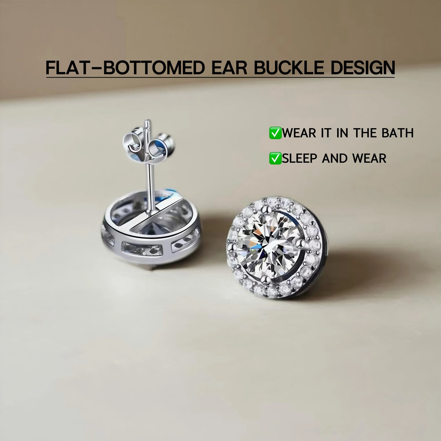 Iced Out round CZ Stud Earrings | Diamond Look Sparkle