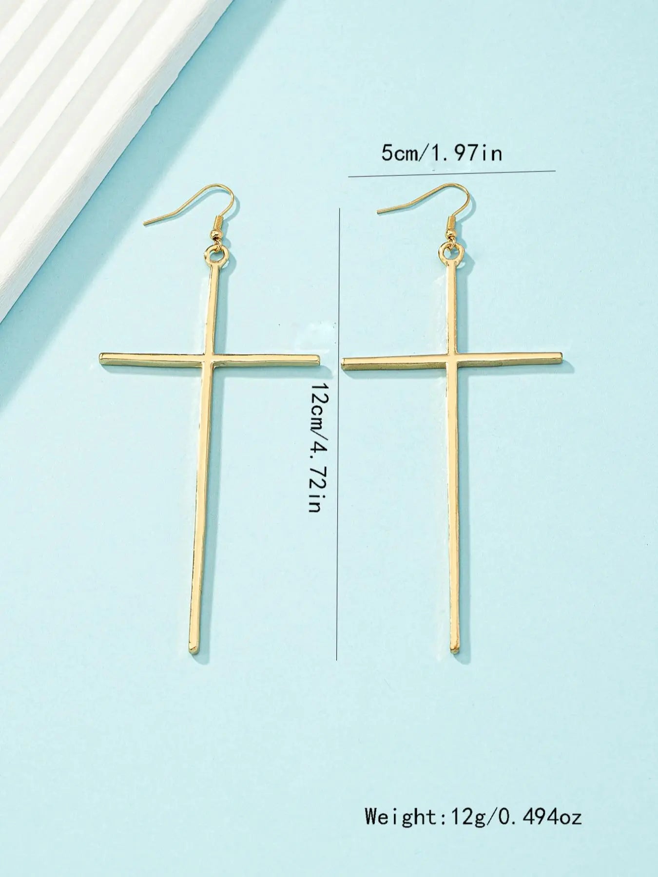 Women'S Street Trend Cross Charm Dangle Earrings