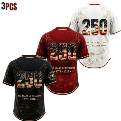 Men'S USA 250Th Anniversary Baseball Jersey Patriotic American Flag Eagle Button down Shirt 1776-2026, Vintage Distressed 4Th of July Independence Day Graphic Tee, Unisex Casual Sports Top for Men Women, White