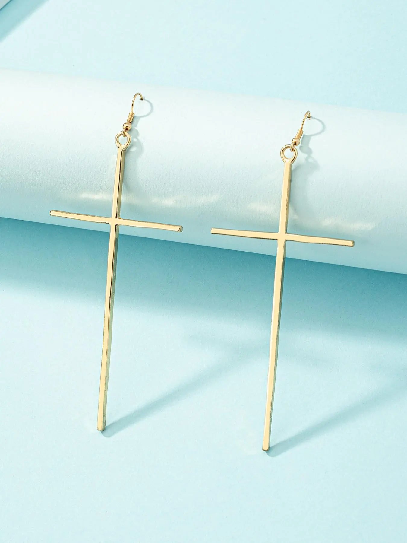 Women'S Street Trend Cross Charm Dangle Earrings