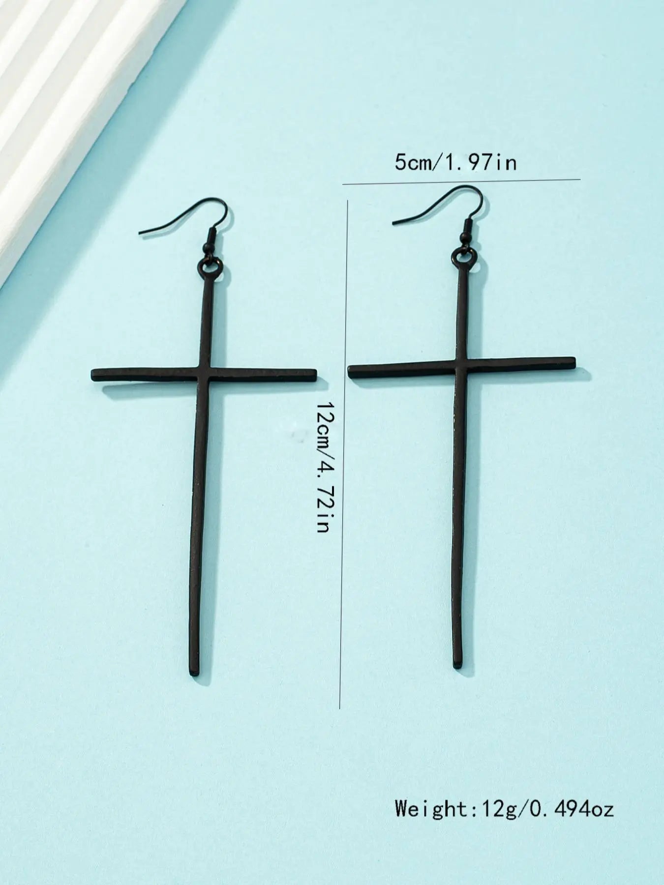 Women'S Street Trend Cross Charm Dangle Earrings