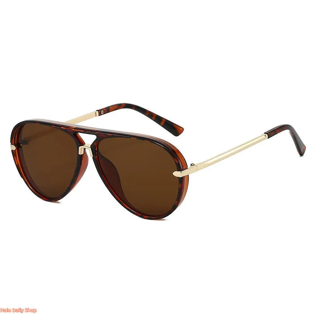 Retro Aviator Sunglasses for Women, with Trendy Casual Metal Frame Shades