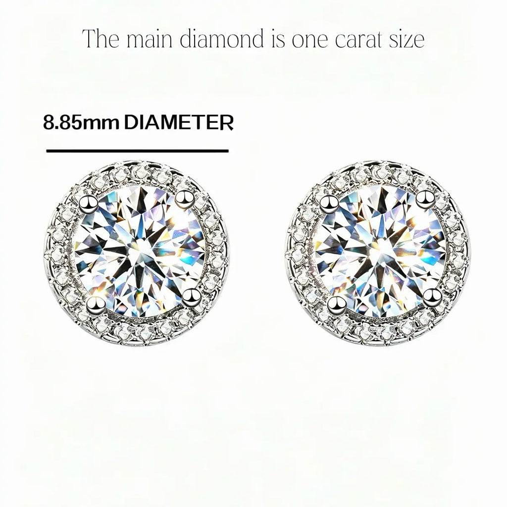 Iced Out round CZ Stud Earrings | Diamond Look Sparkle