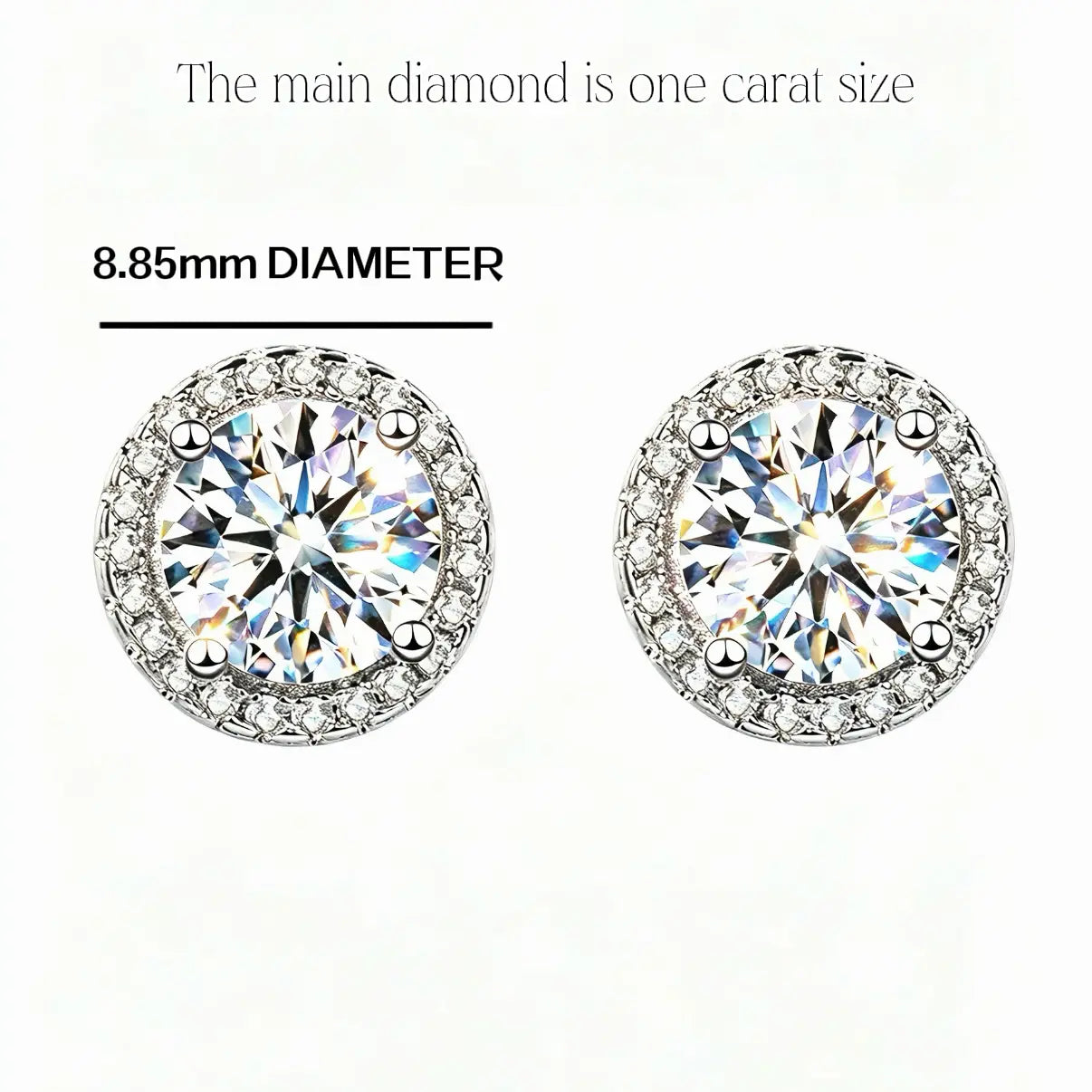 Iced Out round CZ Stud Earrings | Diamond Look Sparkle