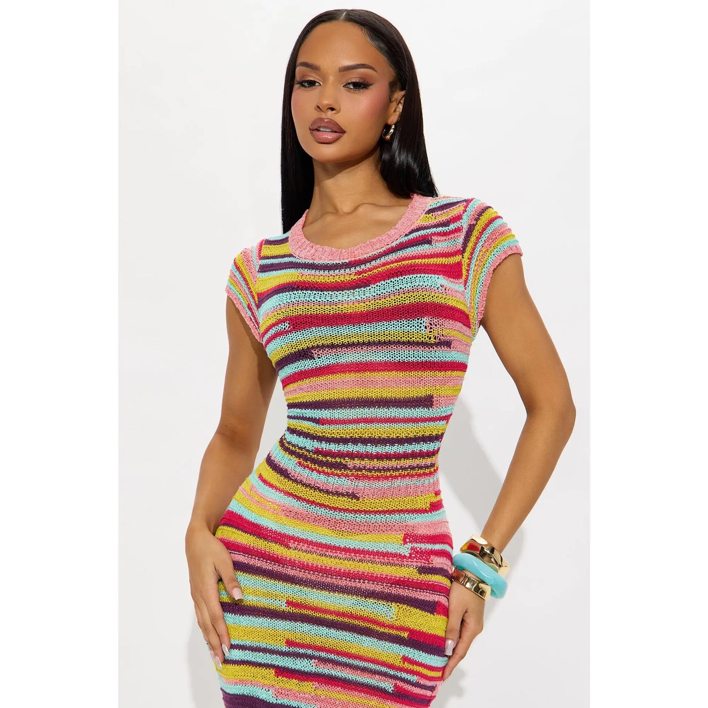 Simply Summer Crochet Maxi Dress - Multi Color