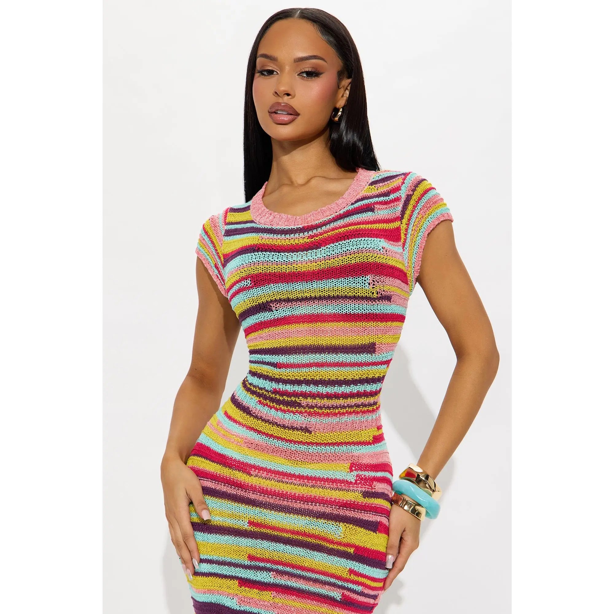 Simply Summer Crochet Maxi Dress - Multi Color