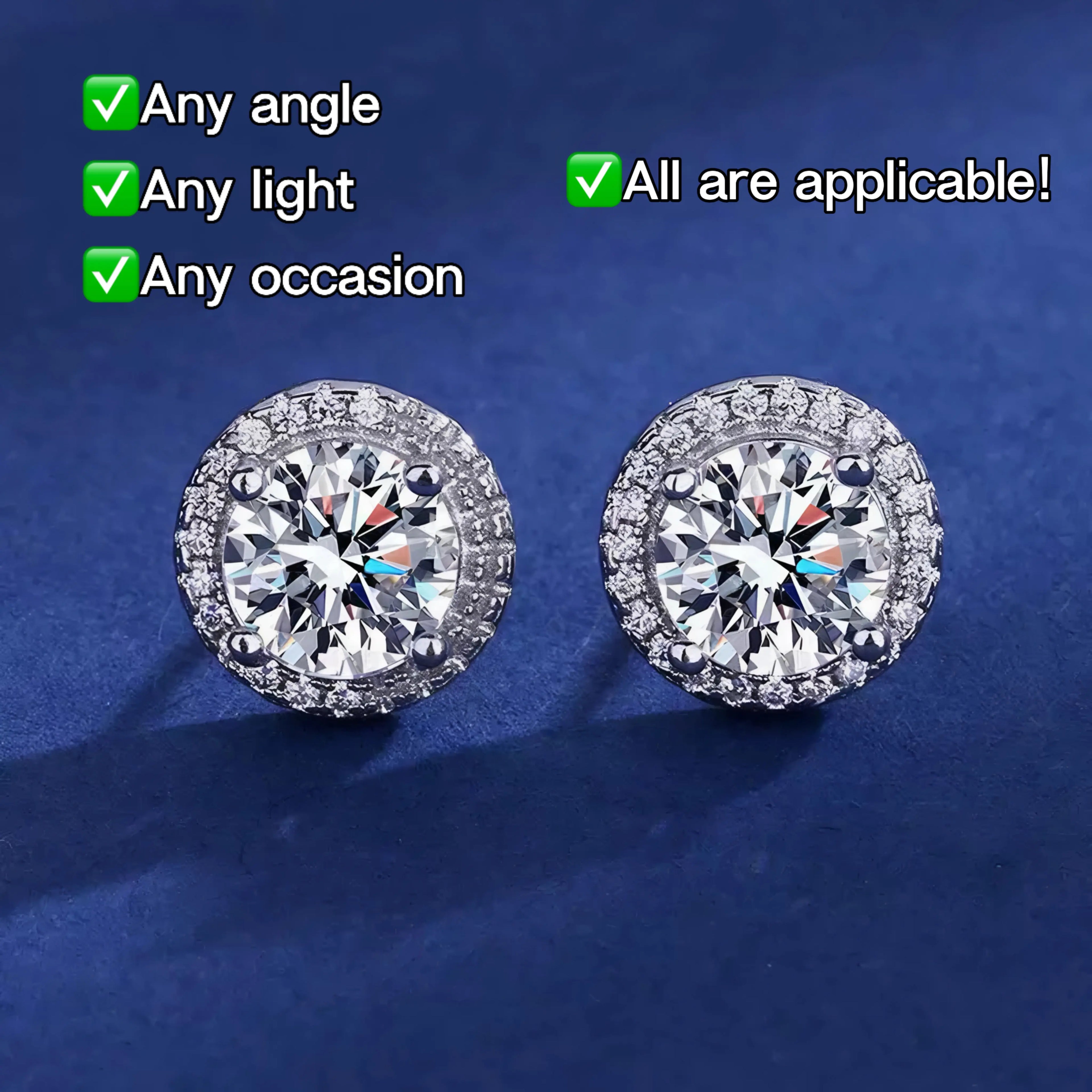 Iced Out round CZ Stud Earrings | Diamond Look Sparkle