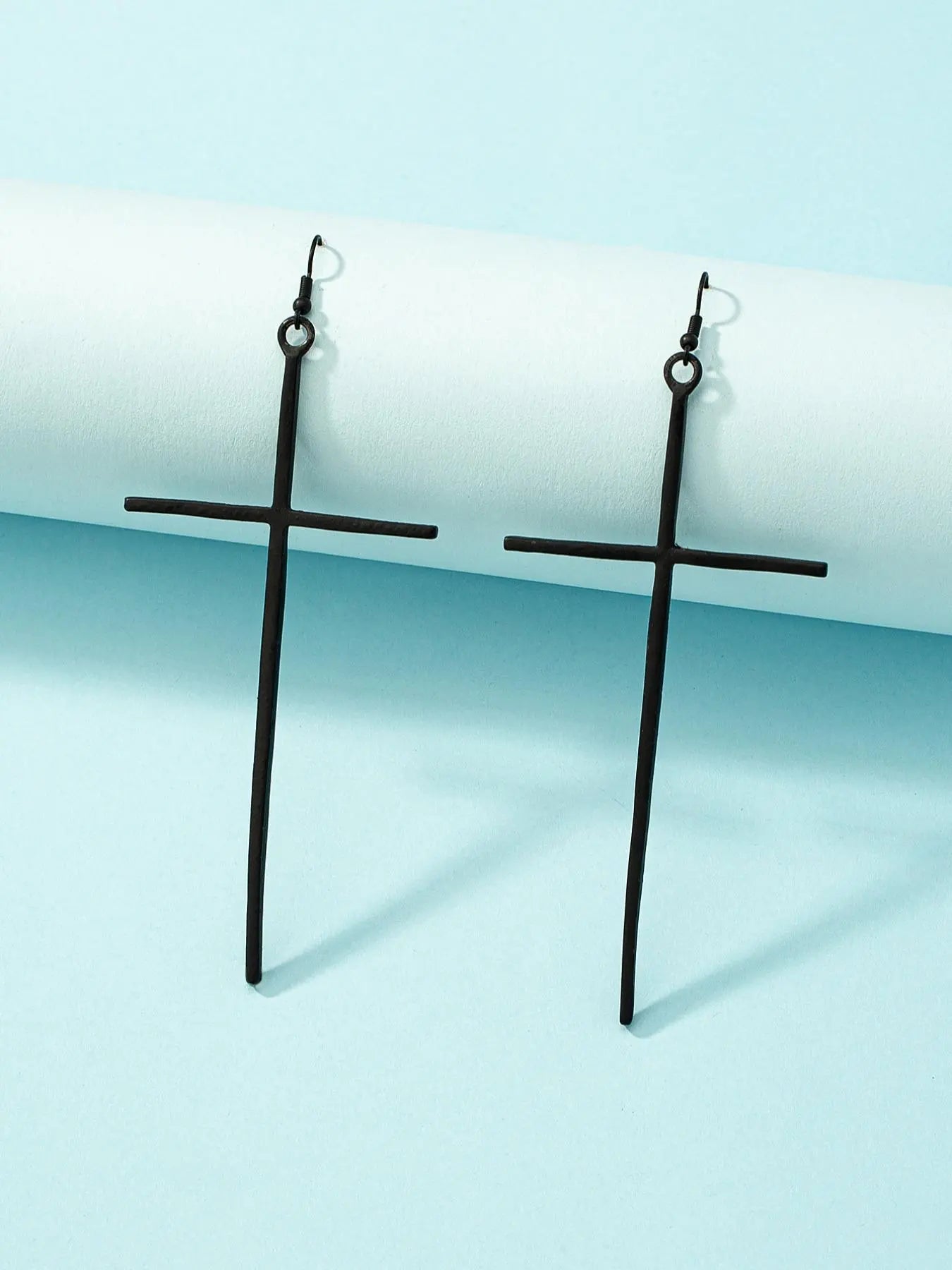 Women'S Street Trend Cross Charm Dangle Earrings