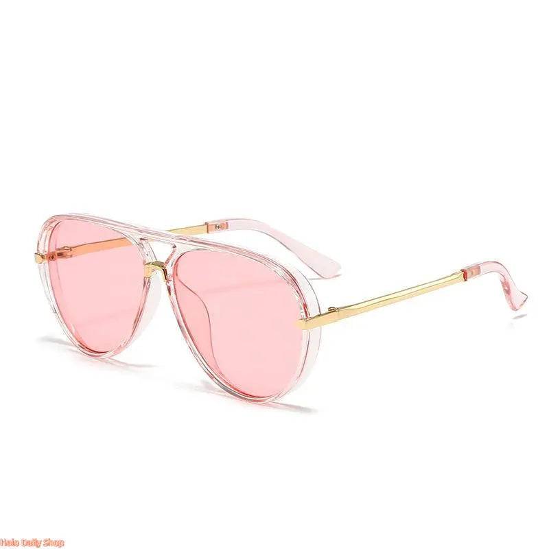 Retro Aviator Sunglasses for Women, with Trendy Casual Metal Frame Shades