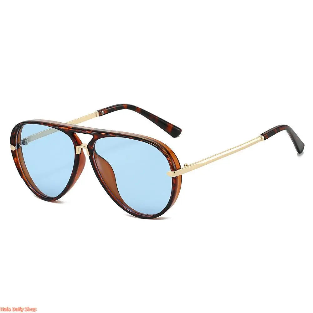 Retro Aviator Sunglasses for Women, with Trendy Casual Metal Frame Shades
